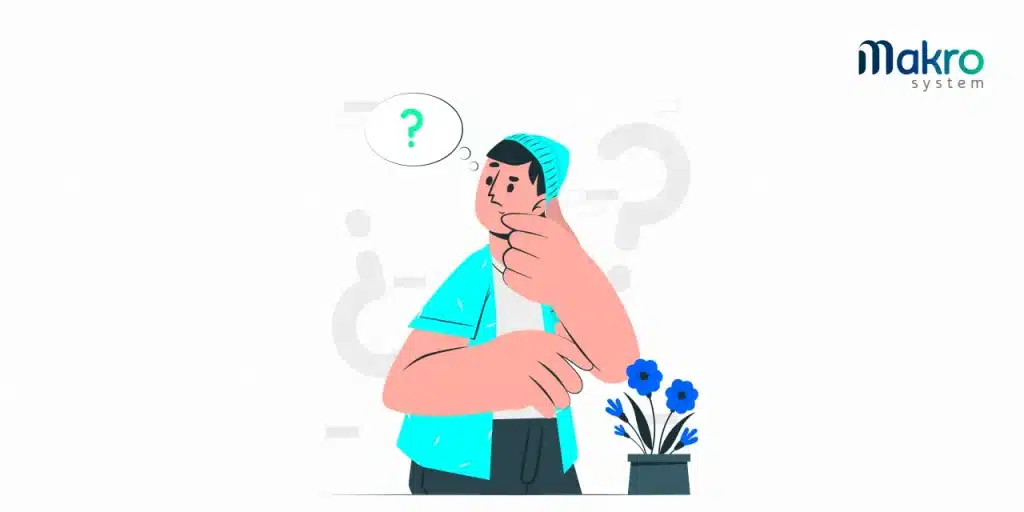 Um homem vestindo uma blusa e uma touca na cor ciano, com um balão de pensamento verde ao lado e uma planta azul escuro abaixo. A imagem faz referência ao texto: Qual é a importância do passivo?
