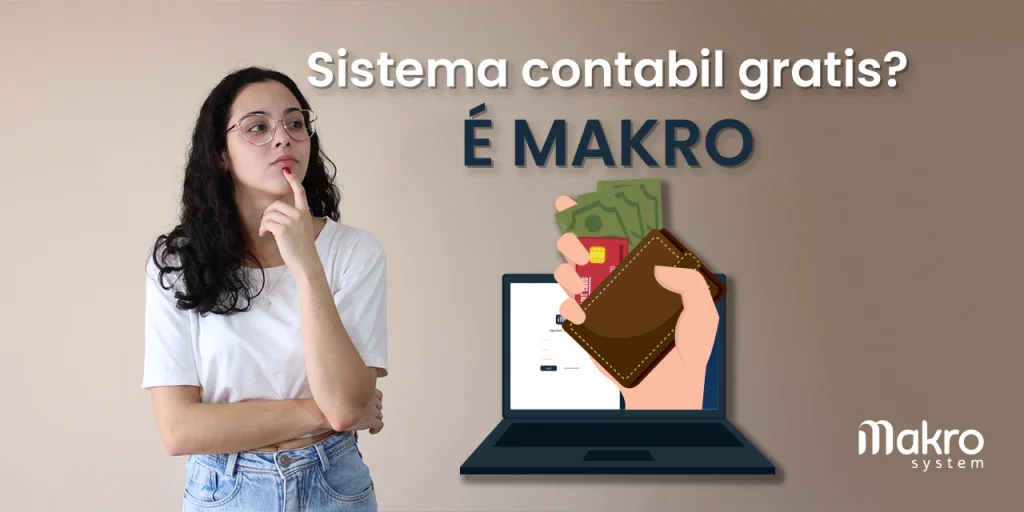 Giovana Silva do Marketing, está ao lado de um computador com o site do Makro Web. No computador, há uma mão saindo com uma carteira cheia de dinheiro.