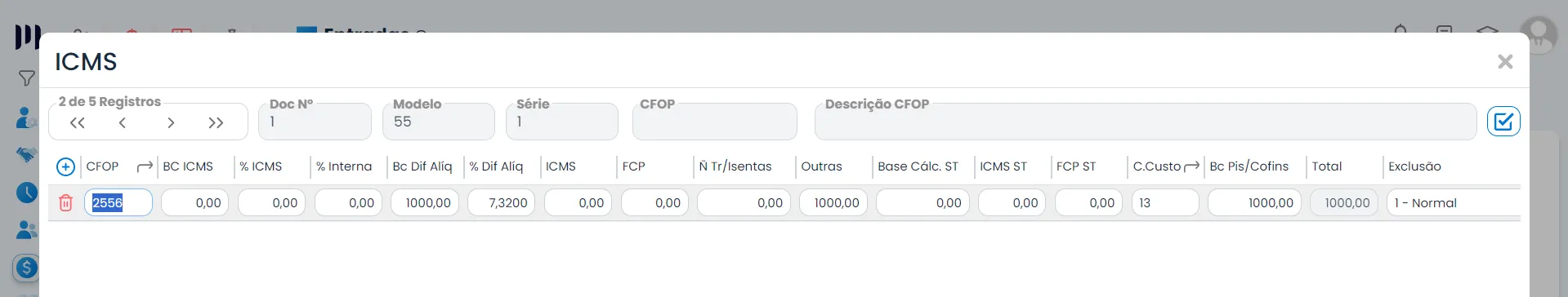 Sistema faz o cálculo da diferença de alíquota (DIFAL)? (2)