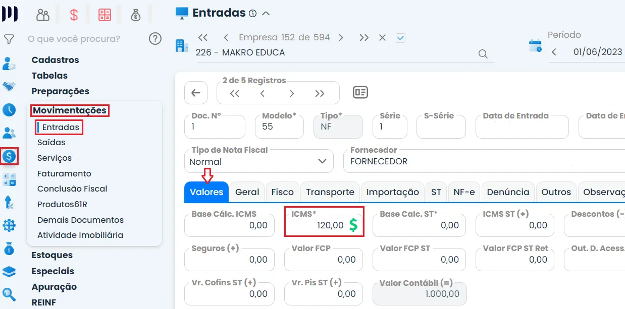 Sistema faz o cálculo da diferença de alíquota (DIFAL)? (1)