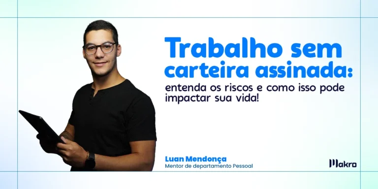 Luan Mendonça mentor de Departamento Pessoal sorrindo e segurando um tablet ao lado do titulo do artigo