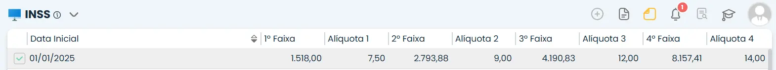 Tabela do INSS 2025 com os valores no Sistema Makro