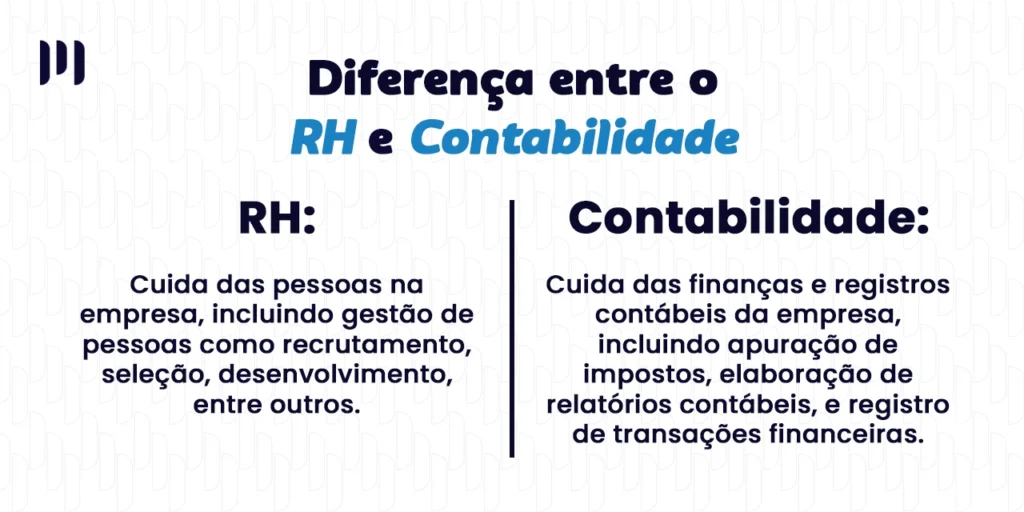 Imagem mostra a diferença entre o RH e contabilidade