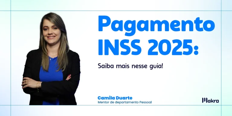 Camila Duarte mentora de departamento Pessoal sorrindo de braços cruzados ao lado do título.