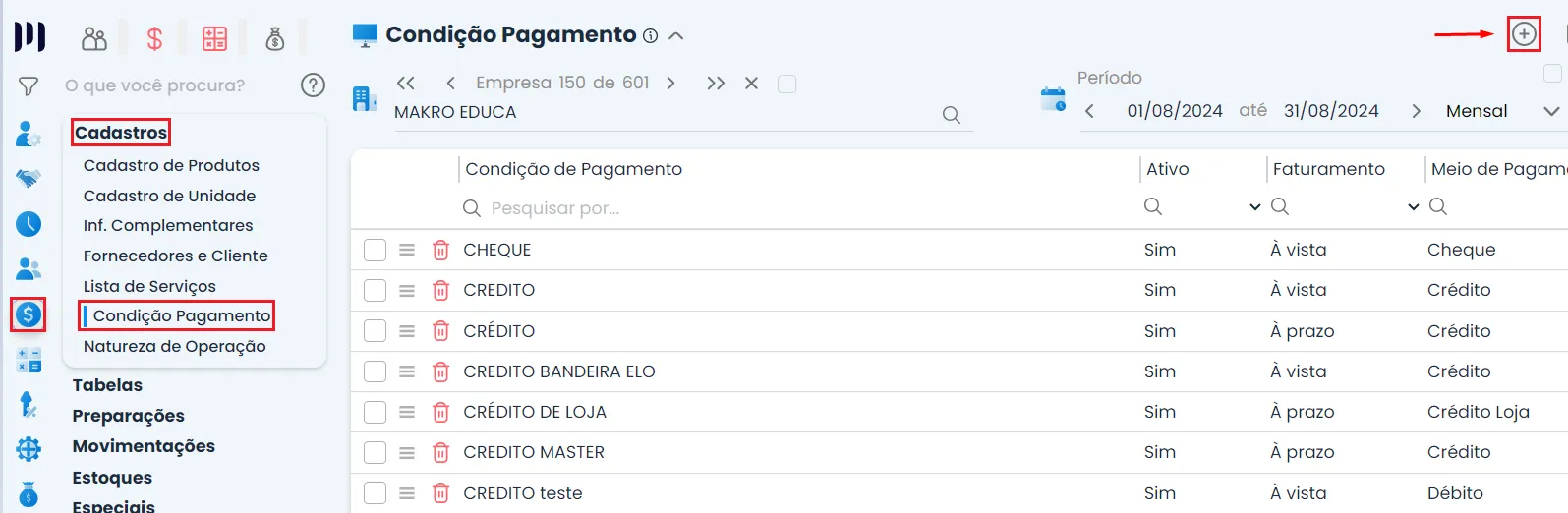 A imagem é um print do sistema Makro para solucionar o problema de Status de Nota Fiscal Não Conferido.