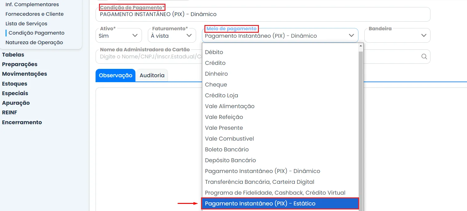 A imagem é um print do sistema Makro para solucionar o problema de Status de Nota Fiscal Não Conferido.